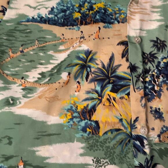 Vintage Novelty Hawaiian Button Down Shirt Short Sleeves / Mens Large - Picture 2 of 4